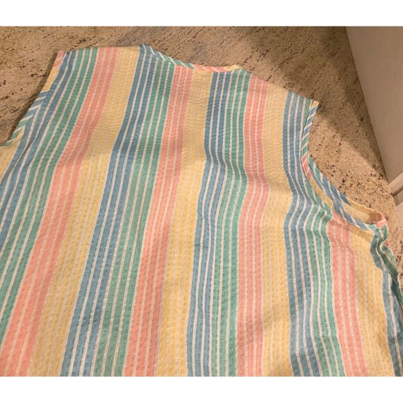 Vtg Lindsay Jordan Pastel Zip up House Coat Robe Sz 24W Button Candy Look Pocket - Picture 13 of 15